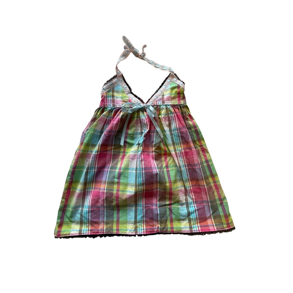 upcycled plaid babdoll halter top *read description*